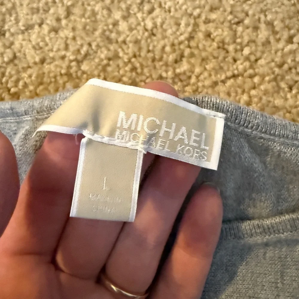 Michael Kors Heathered Long Sleeve Crewneck Sweater Top